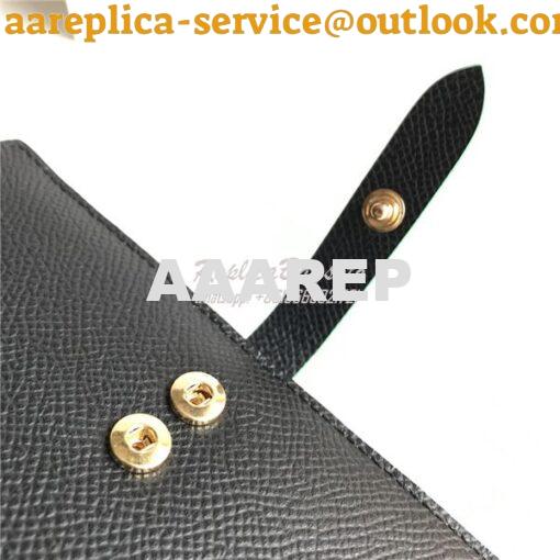 Replica Celine Strap medium/large multifunction wallet in black graine 5