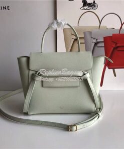 Replica Celine Nano Belt Bag In pastel green Grained Calfskin 185003