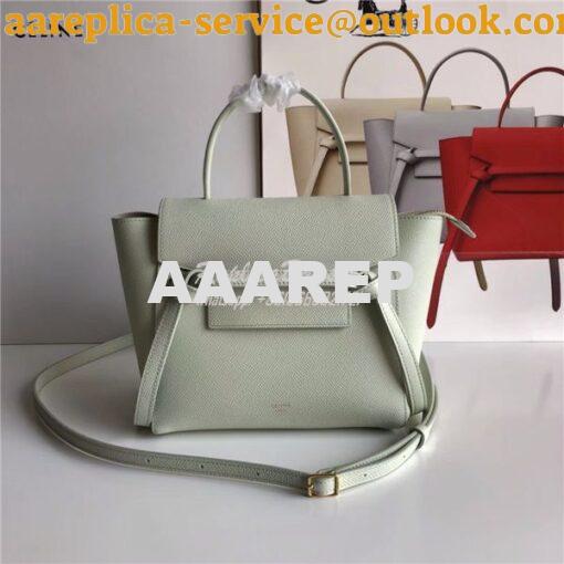 Replica Celine Nano Belt Bag In pastel green Grained Calfskin 185003