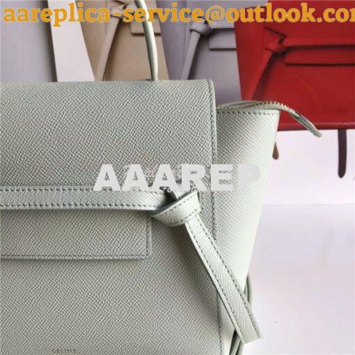 Replica Celine Nano Belt Bag In pastel green Grained Calfskin 185003 2