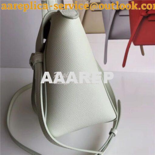 Replica Celine Nano Belt Bag In pastel green Grained Calfskin 185003 6