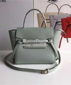 Replica Celine Nano Belt Bag In medium green Grained Calfskin 185003