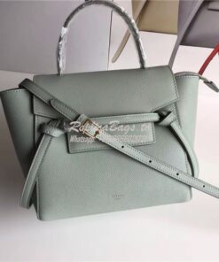 Replica Celine Nano Belt Bag In medium green Grained Calfskin 185003 2