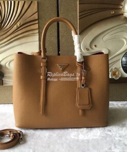 Replica Prada Saffiano Cuir Leather Tote Bag BN2820 Cameo