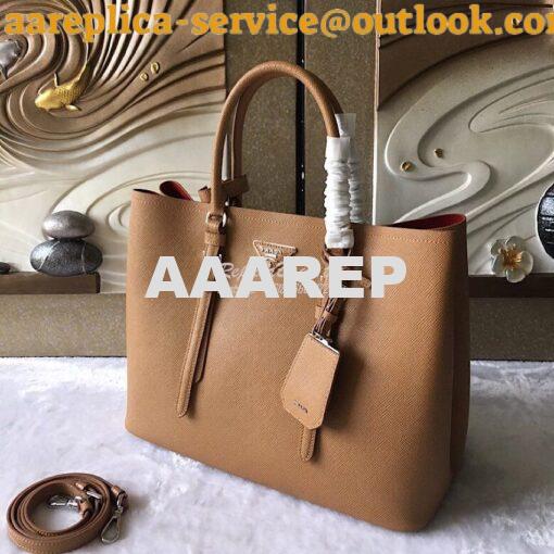 Replica Prada Saffiano Cuir Leather Tote Bag BN2820 Cameo 3