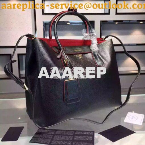 Replica Prada BN2756 BN2775 Saffiano Cuir Black Leather Tote