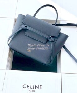 Replica Celine Nano Belt Bag In dark navy Grained Calfskin 185003