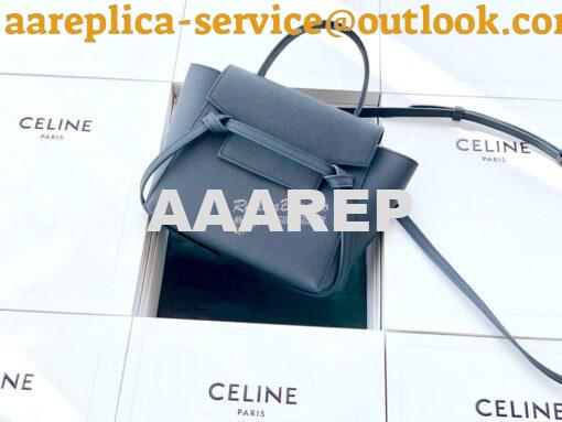 Replica Celine Nano Belt Bag In dark navy Grained Calfskin 185003