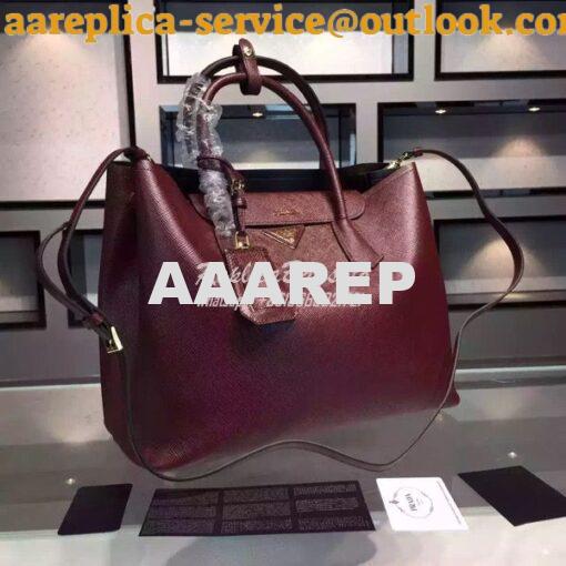 Replica Prada BN2756 BN2775 Saffiano Cuir Burgundy Leather Tote