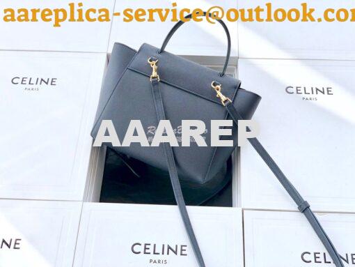 Replica Celine Nano Belt Bag In dark navy Grained Calfskin 185003 2