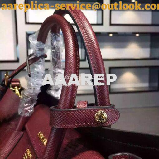 Replica Prada BN2756 BN2775 Saffiano Cuir Burgundy Leather Tote 3