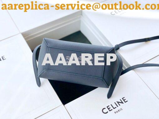 Replica Celine Nano Belt Bag In dark navy Grained Calfskin 185003 4