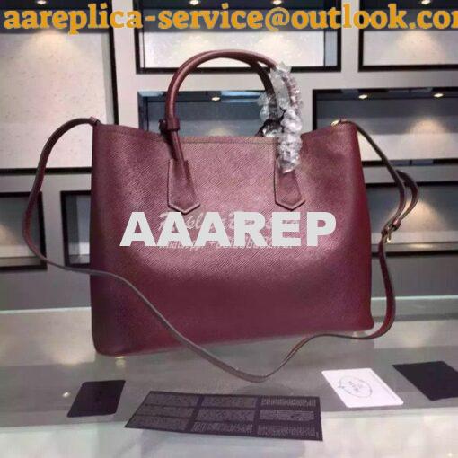 Replica Prada BN2756 BN2775 Saffiano Cuir Burgundy Leather Tote 7