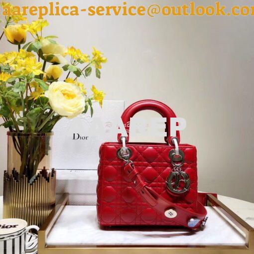 Replica My Lady Dior Bag Lambskin with Customisable Shoulder Strap Red