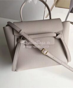 Replica Celine Nano Belt Bag In light taupe Grained Calfskin 185003 2