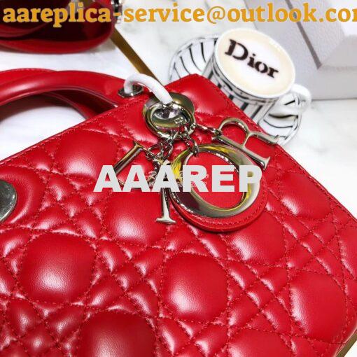 Replica My Lady Dior Bag Lambskin with Customisable Shoulder Strap Red 3