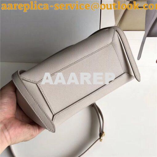 Replica Celine Nano Belt Bag In light taupe Grained Calfskin 185003 7