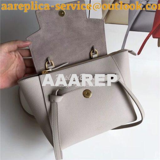 Replica Celine Nano Belt Bag In light taupe Grained Calfskin 185003 8