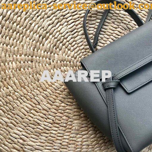 Replica Celine Nano Belt Bag In dark grey Grained Calfskin 185003 5