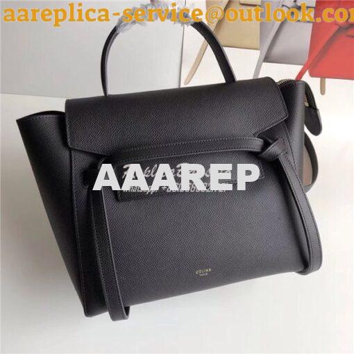 Replica Celine Belt Bag In Black Grained Calfskin 2 sizes 2