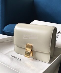 Replica Celine Classic Box Bag in Smooth Calfskin White