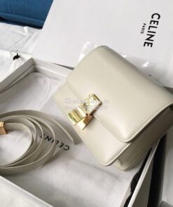 Replica Celine Classic Box Bag in Smooth Calfskin White 2