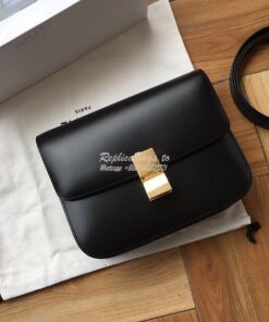 Replica Celine Classic Box Bag in Smooth Calfskin Black