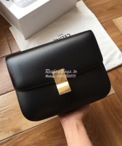 Replica Celine Classic Box Bag in Smooth Calfskin Black 2