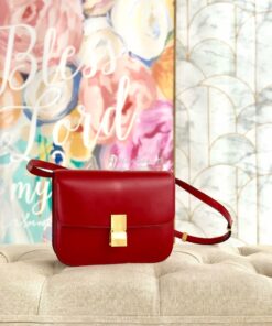 Replica Celine Classic Box Bag in Smooth Calfskin Red