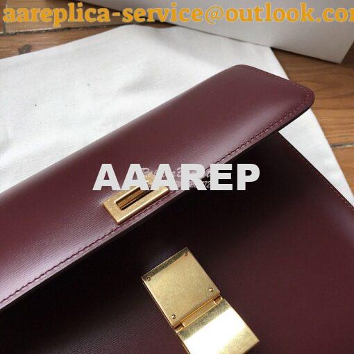 Replica Celine Classic Box Bag in Smooth Calfskin Maroon 9