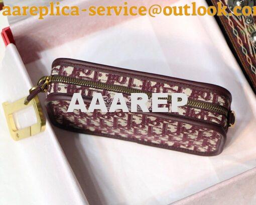 Replica Dior Diorquake Clutch in Oblique Bordeaux Canvas 3