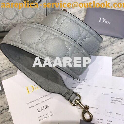 Replica Dior Mini Lady Dior in Grained Calfskin Grey 7