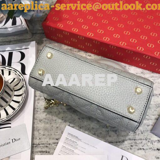 Replica Dior Mini Lady Dior in Grained Calfskin Grey 9