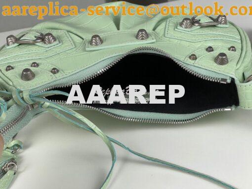 Replica Balenciaga Le Cagole XS S Shoulder Bag in Mint Supple Crocodil 10