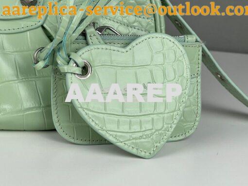 Replica Balenciaga Le Cagole XS S Shoulder Bag in Mint Supple Crocodil 13