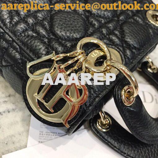 Replica Dior Mini Lady Dior in Grained Calfskin Black 3