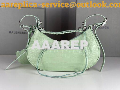 Replica Balenciaga Le Cagole XS S Shoulder Bag in Mint Supple Crocodil 16