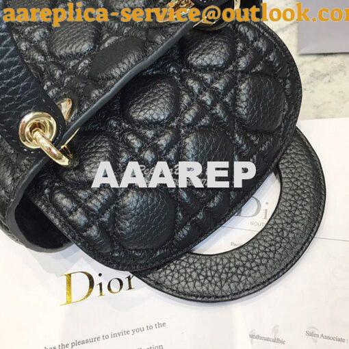 Replica Dior Mini Lady Dior in Grained Calfskin Black 5