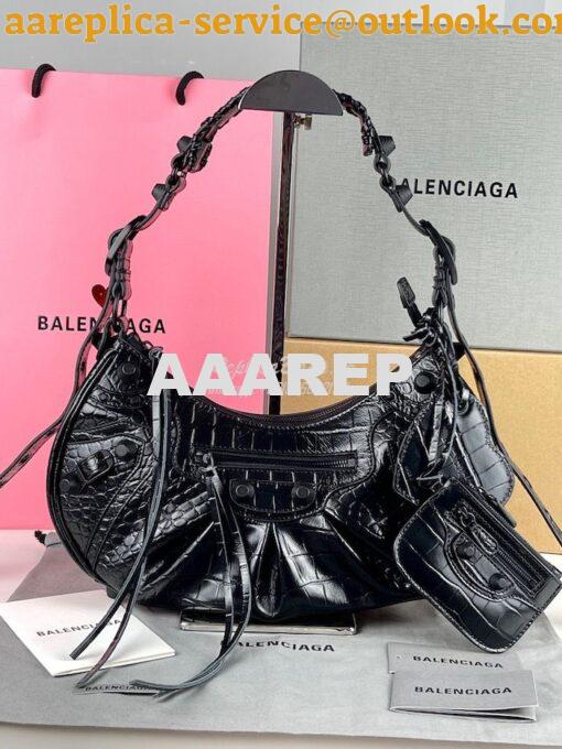 Replica Balenciaga Le Cagole XS S Shoulder Bag in All Black Supple Cro 14