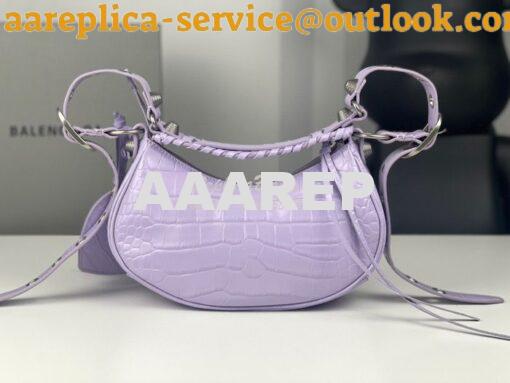 Replica Balenciaga Le Cagole XS S Shoulder Bag in Purple Supple Crocod 12