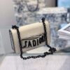 Replica Dior Mini J'adior Flap Bag In Black Calfskin with Black Metal 12