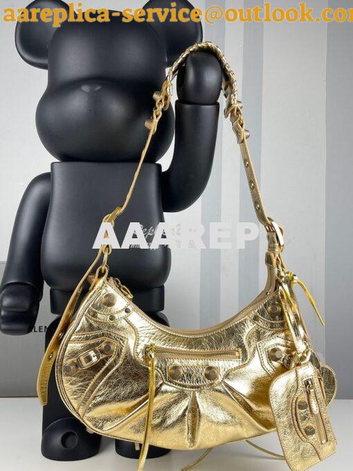 Replica Balenciaga Le Cagole XS S Shoulder Bag in Lambskin Metallic Go 13