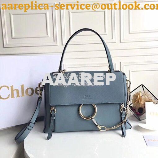 Replica Chloe Faye Day Double Carry Bag Cloudy Blue 2