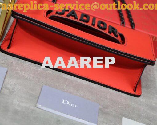 Replica Dior J'adior Flap Bag In Red Calfskin with Black Metal 6