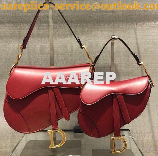 Replica Dior Saddle Bag in Calfskin Red