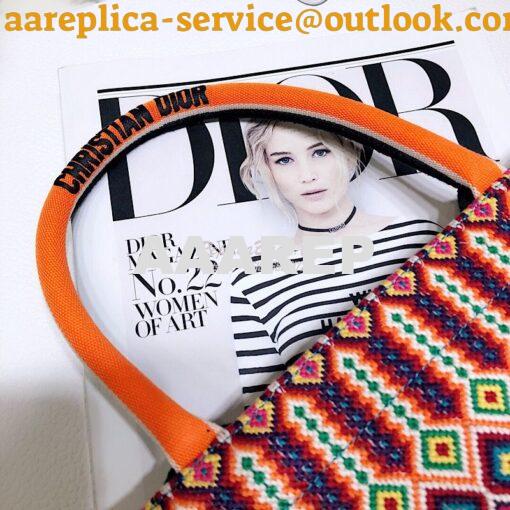 Replica Dior Book Tote bag in Multi-Coloured Embroidered canvas. 7