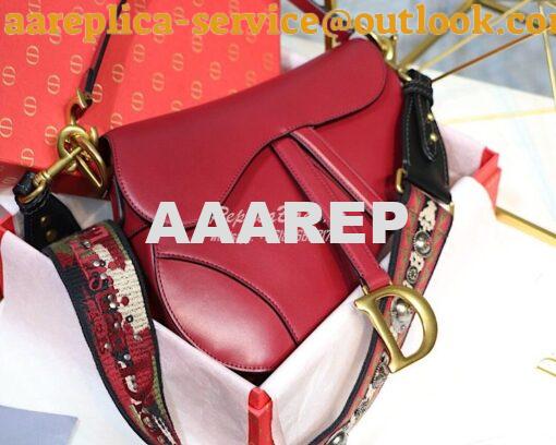 Replica Dior Saddle Bag in Calfskin Red 2