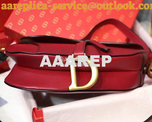 Replica Dior Saddle Bag in Calfskin Red 9