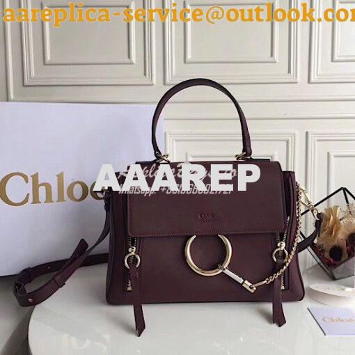 Replica Chloe Faye Day Double Carry Bag Wine 3