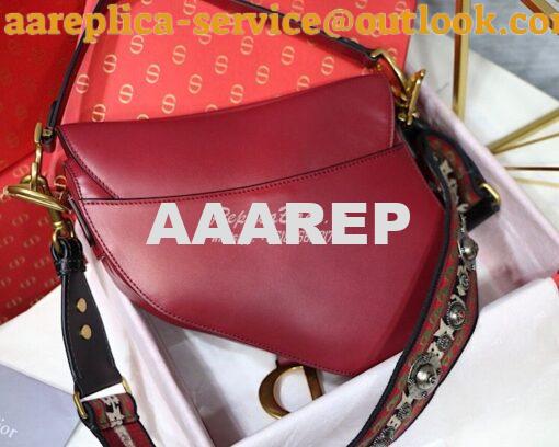 Replica Dior Saddle Bag in Calfskin Red 16